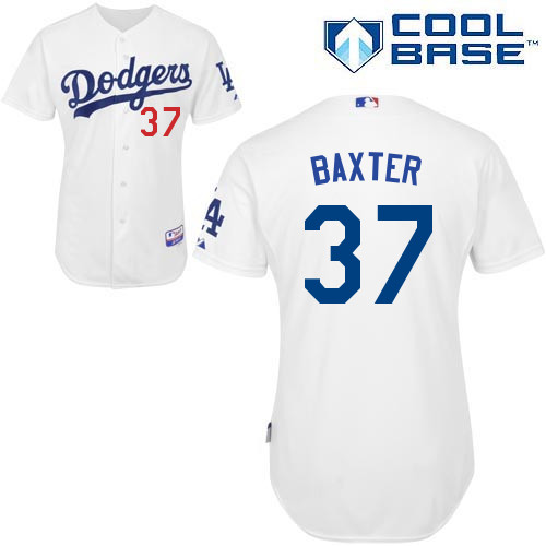 Mike Baxter #37 mlb Jersey-L A Dodgers Women's Authentic Home White Cool Base Baseball Jersey